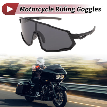 Riding Goggles for Motorcycle UV400 Black Lens Black Frame Cycling Sunglasses