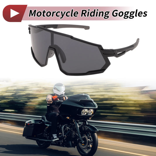 Riding Goggles for Motorcycle UV400 Black Lens Black Frame Cycling Sunglasses