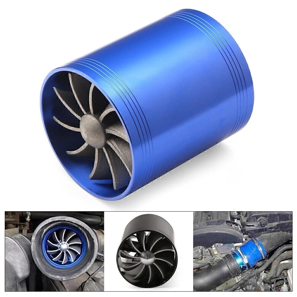 Dual Fan Turbonator Air Intake Turbo Supercharger for Gas Vehicles
