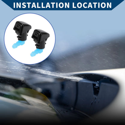 2 x Front Windshield Washer Nozzles for Ford F-450 Super Duty (2011-2016)