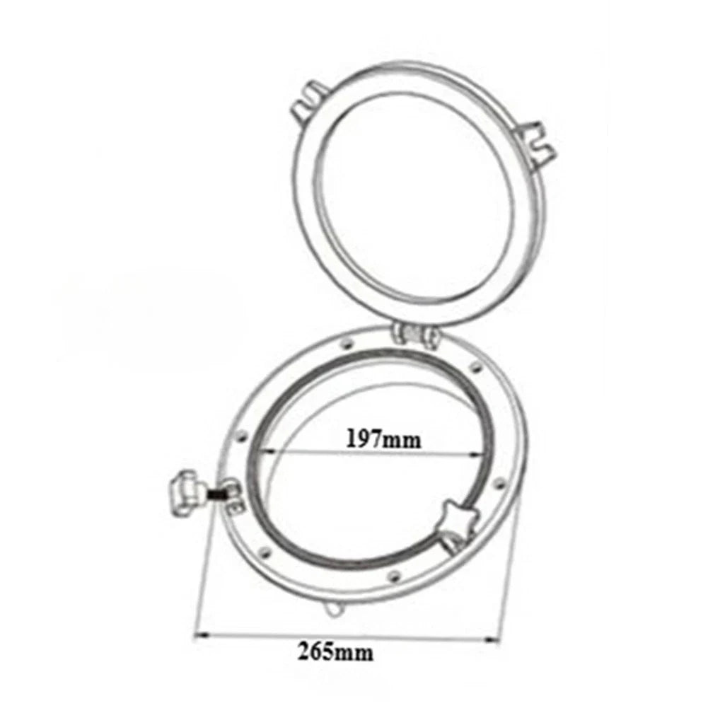 Boat Installation Yacht Porthole Marine Window Tempered Glass 4mm Thickness