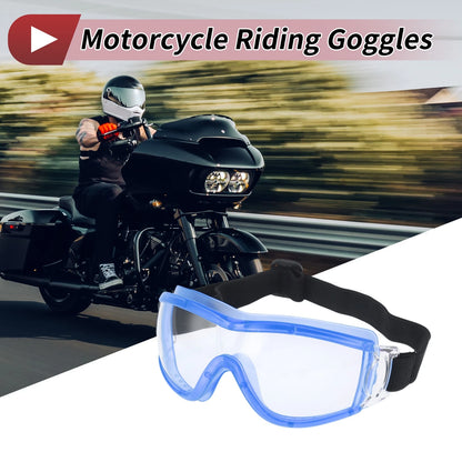Goggles for Motorcycle Clear Lens Blue Frame PC PU Sunglasses