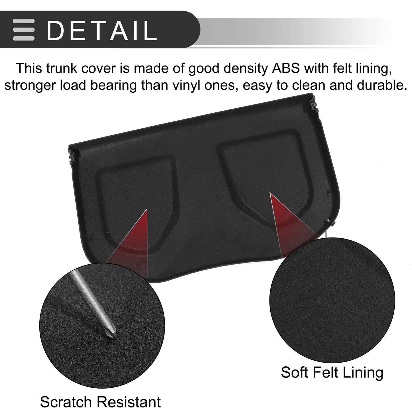 Rear Parcel Shelf Boot Load Cover for Toyota CHR (2016-2021) Black