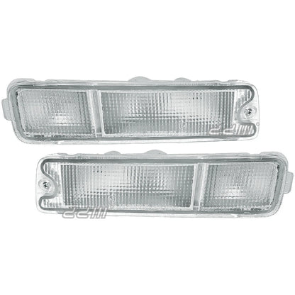 Clear Front Bumper Light Bar Lamps for Mitsubishi Triton MK (1996-2006)