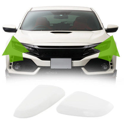 Left & Right Rearview Mirror Cap Covers White for Honda Civic (2016-2020)