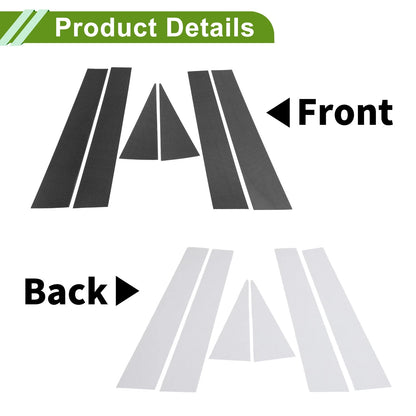 6 Pcs Pillar Window Trim for Chevy Captiva (2006 - 2015) Carbon Fiber Black