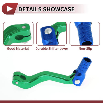 Folding Gear Shifter Lever Green/Blue Head for Kayo T2