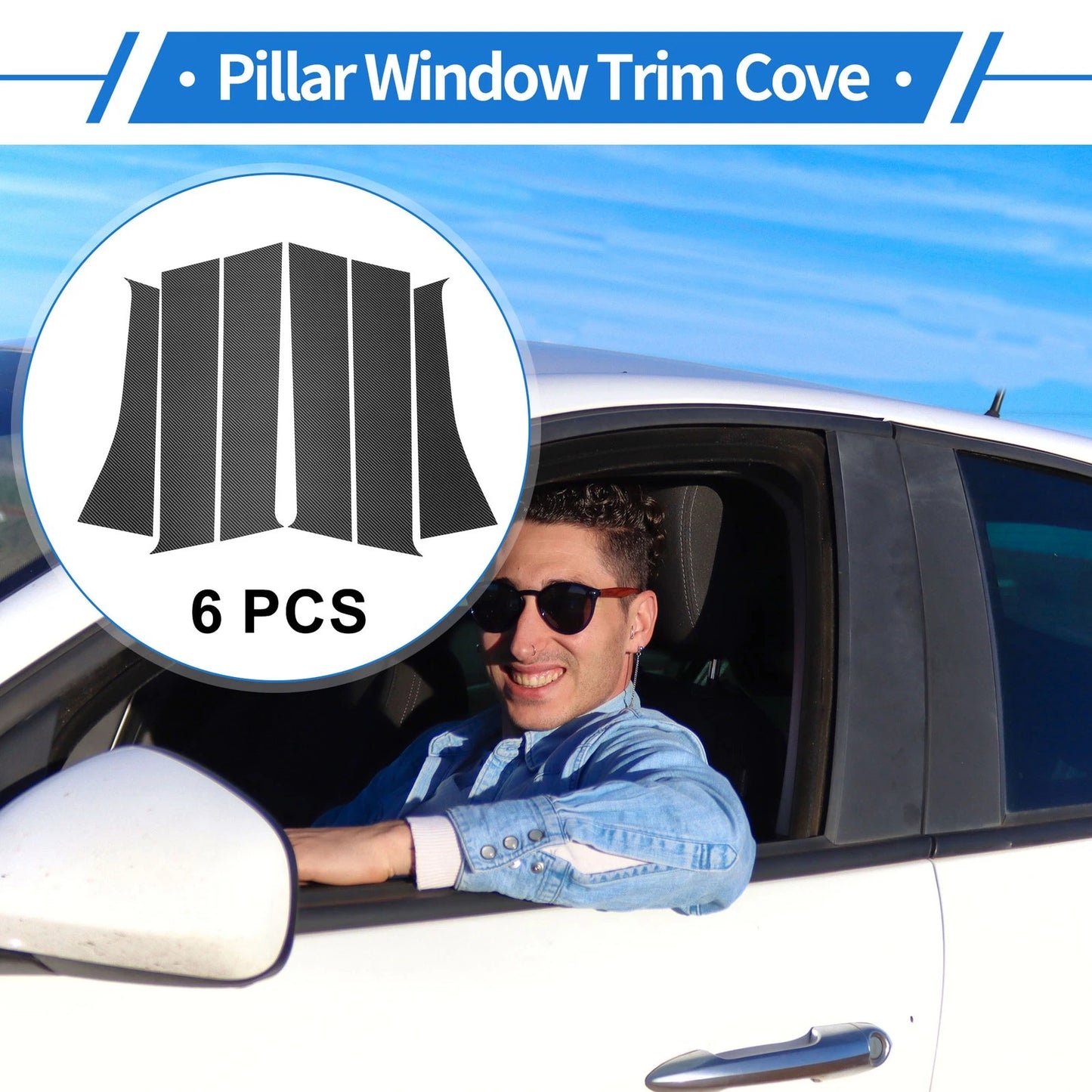 6Pcs Door Pillar Window Trim for Mitsubishi Outlander (2016-2023)