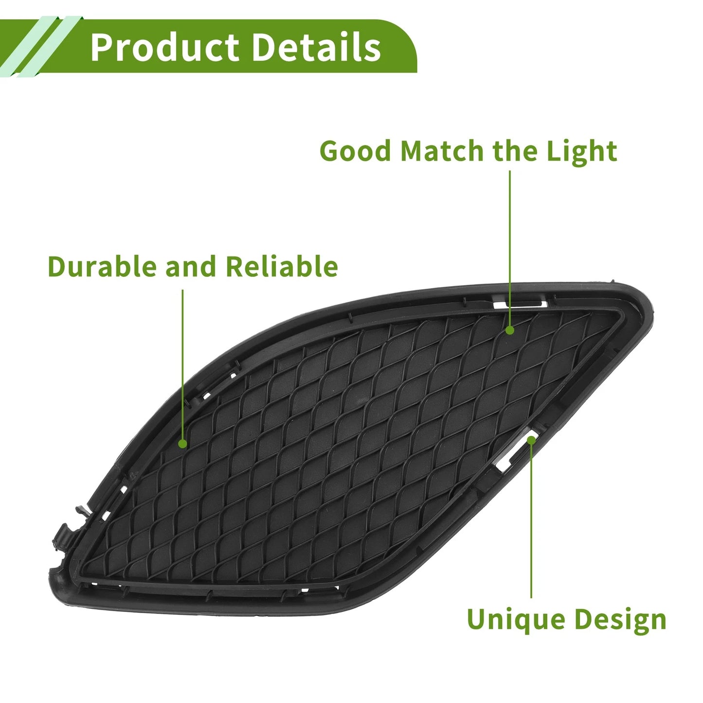 Front Left Fog Light Grill for Mercedes-Benz CLA250 (2014-2019) Black