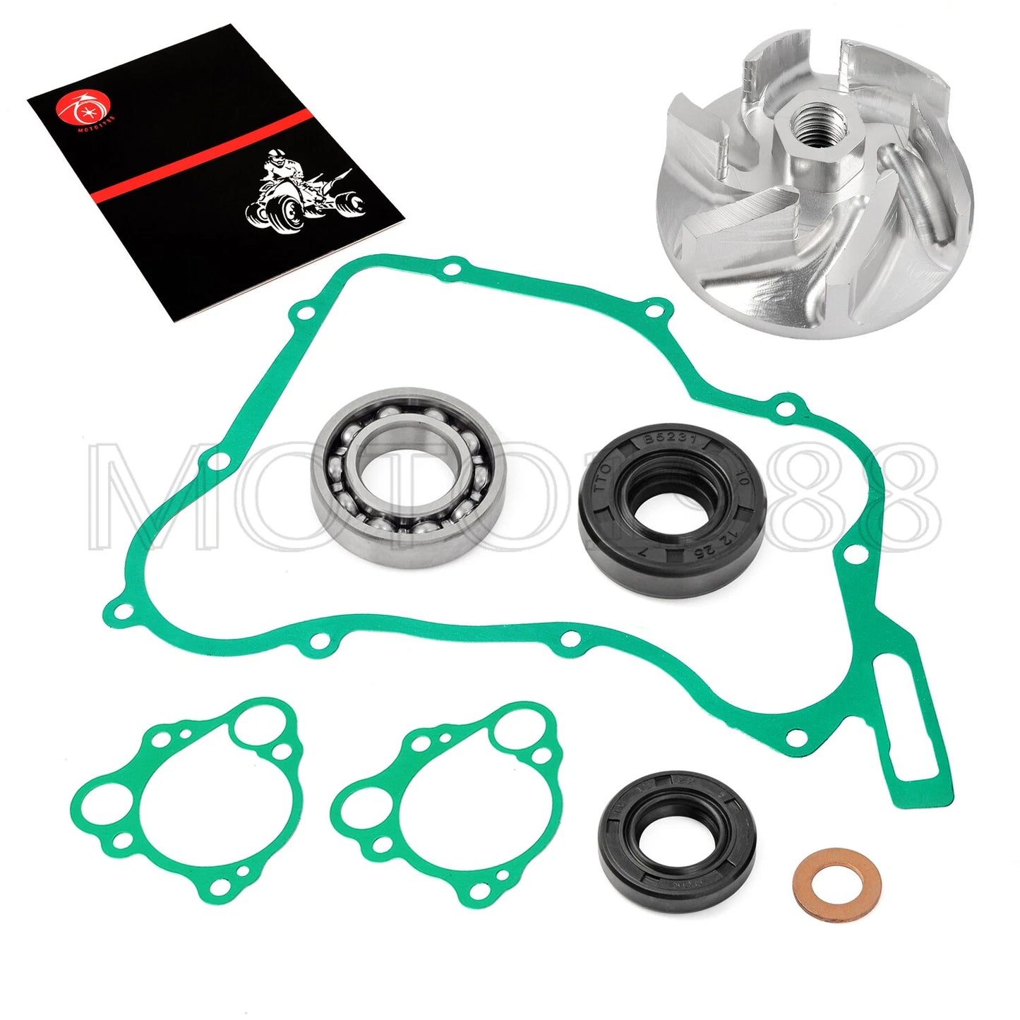 Water Pump Rebuild Kit Bearing Impeller for Honda CR125R (1990–2004)