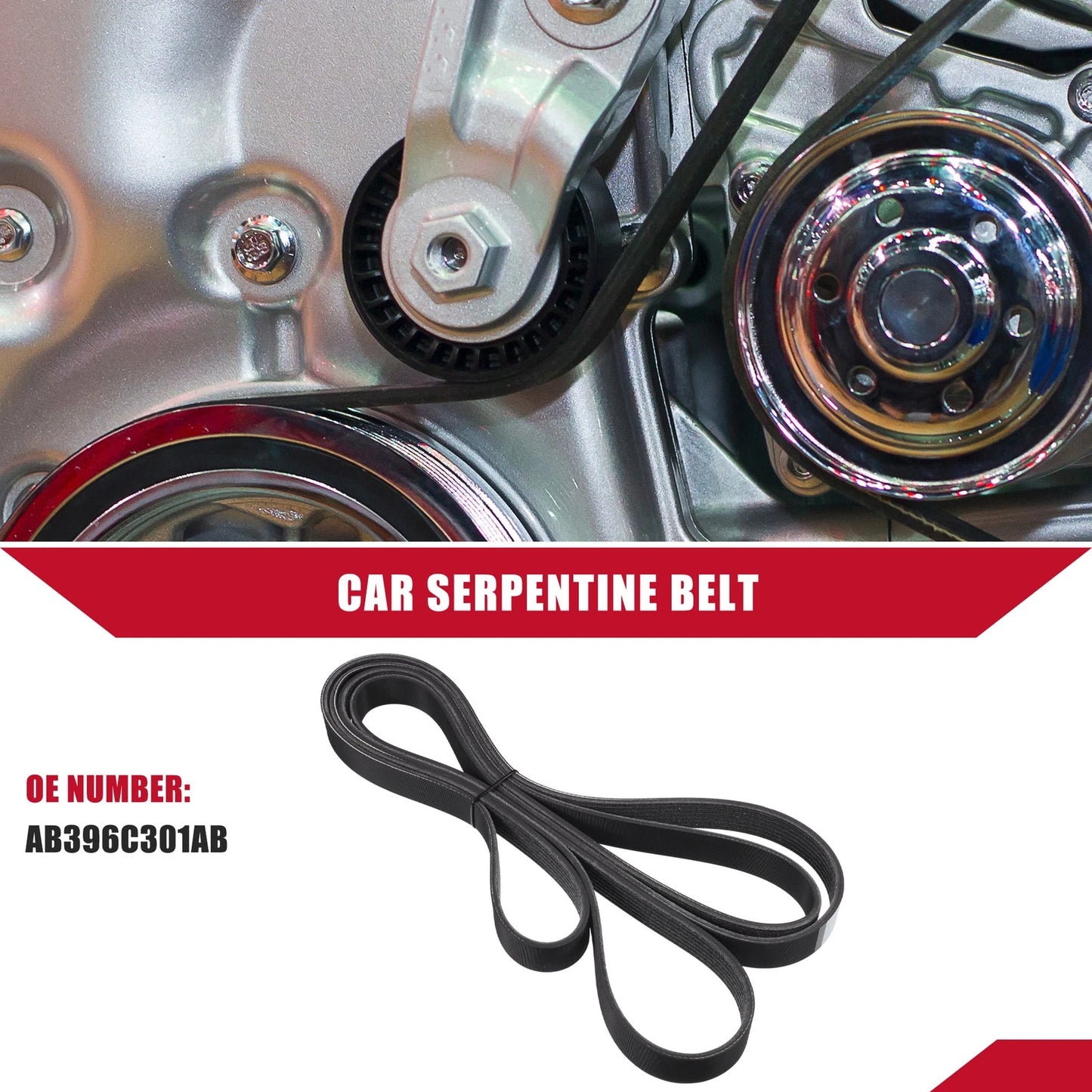 Serpentine Belt No.AB396C301AB for Ford Ranger 2.2L 3.2L Diesel (2012-2020)