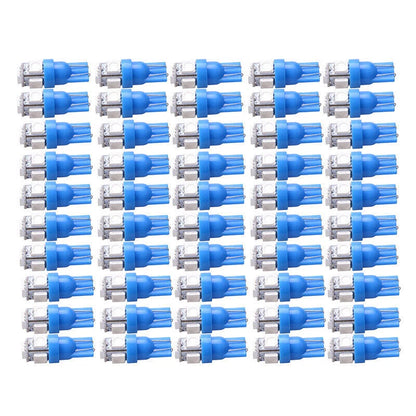 50PC Blue T10 Wedge 5050 5SMD LED Dome Map License Light Bulbs for Universal