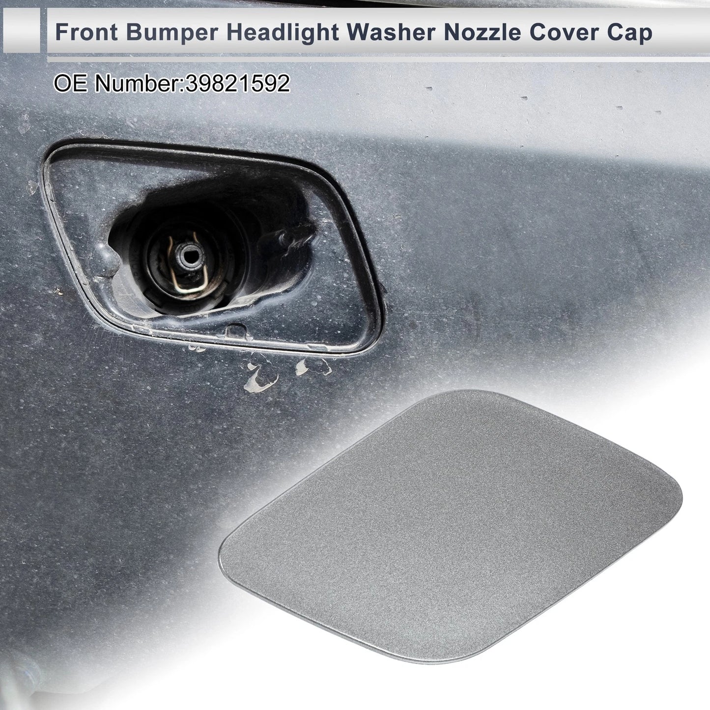 Gray Front Right Bumper Headlight Washer Nozzle Cover for Volvo XC60 (2010-2023)