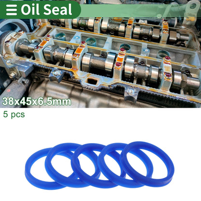 Oil Seal TPU 38x45x6.5mm High Pressure Blue 5 pcs