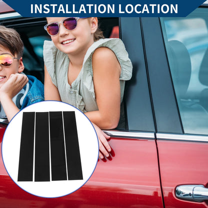 4pcs Black Car Pillar Window Trim for Lincoln Mark LT, Ford F-150 (06-14)