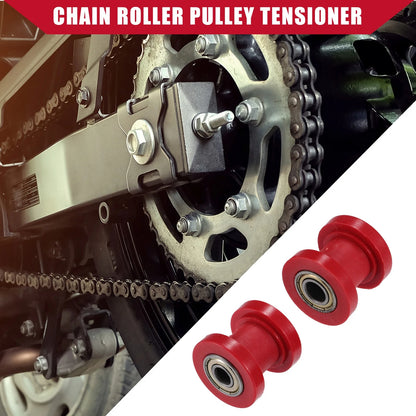 2 x 8mm 10mm Chain Roller Pulley Tensioner for Motorcycle Mini Bike ATV