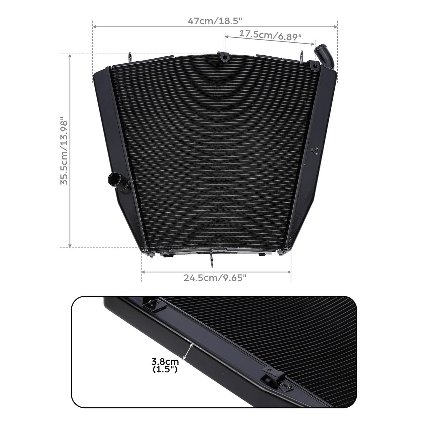 Black Radiator Cooler for Honda CBR1000RR (2006-2007)
