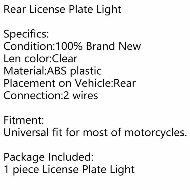 Rear License Plate Light for Universal Motorcycle (2020-2023)