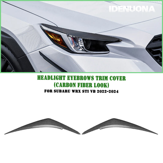 2 x Front Headlight Eyebrow Trim Covers for Subaru WRX STI (2022-2024)
