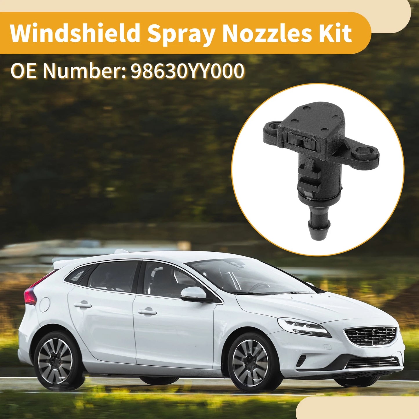 Windshield Washer Nozzle Kit for Hyundai I10, Kia (2013-2016)