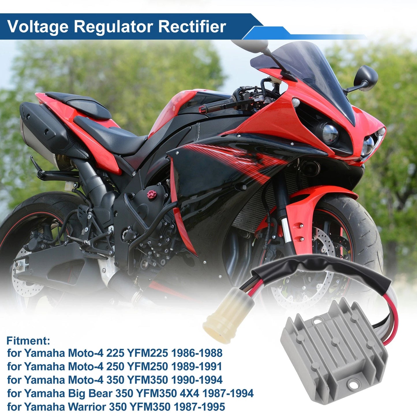 Voltage Regulator Rectifier for Yamaha Moto-4 225 YFM225 (1986-1988)