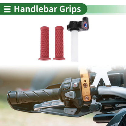 7/8 22mm Hand Grips Cover Rubber Red for Motorcycle