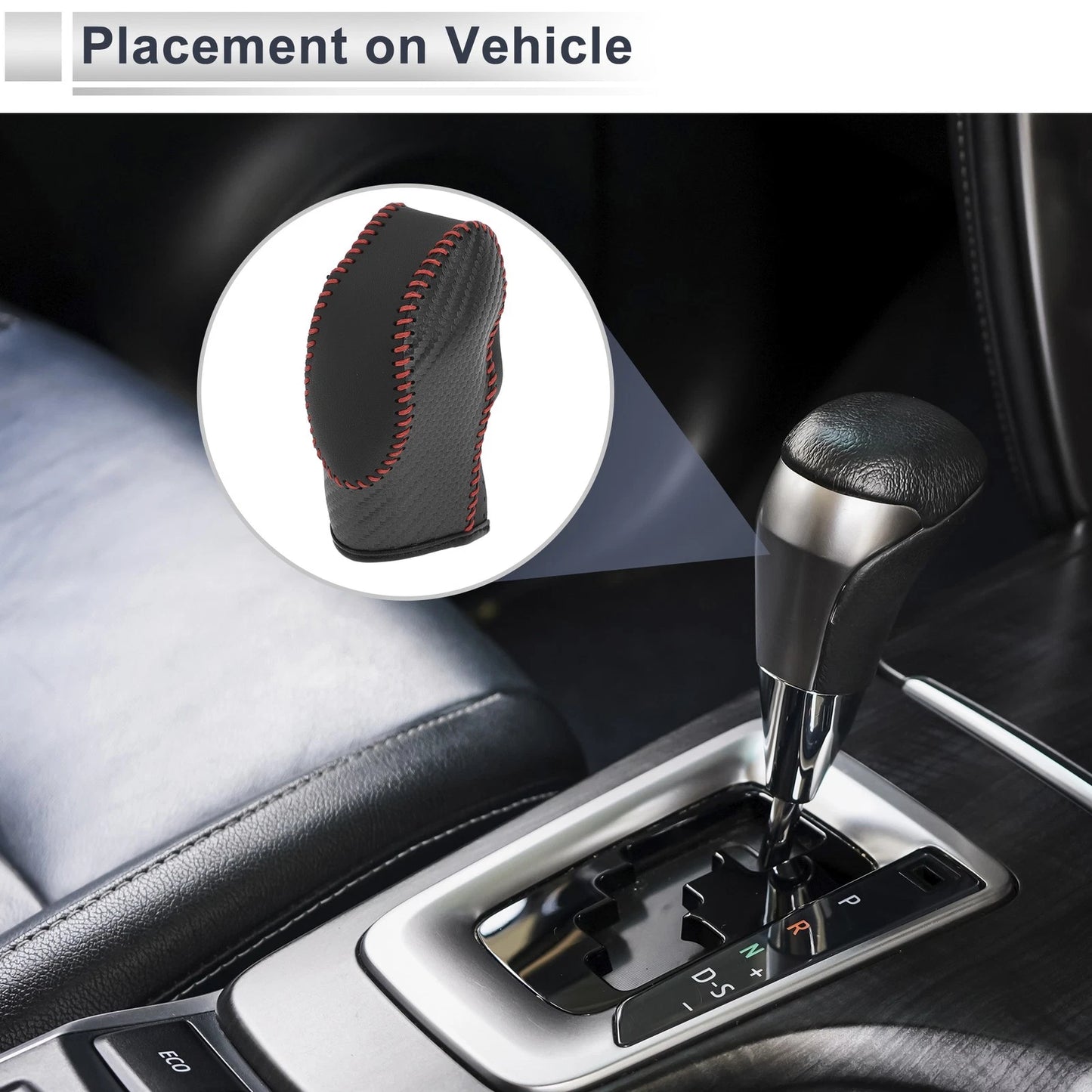 Black Carbon Fiber Gear Shift Knob Cover for Ford