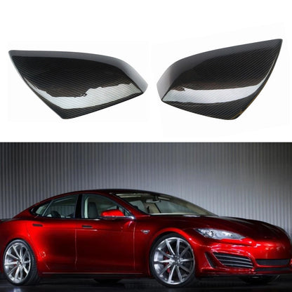 2 x Carbon Fiber Rear Side Mirror Covers for Tesla Model S (2021-2024)