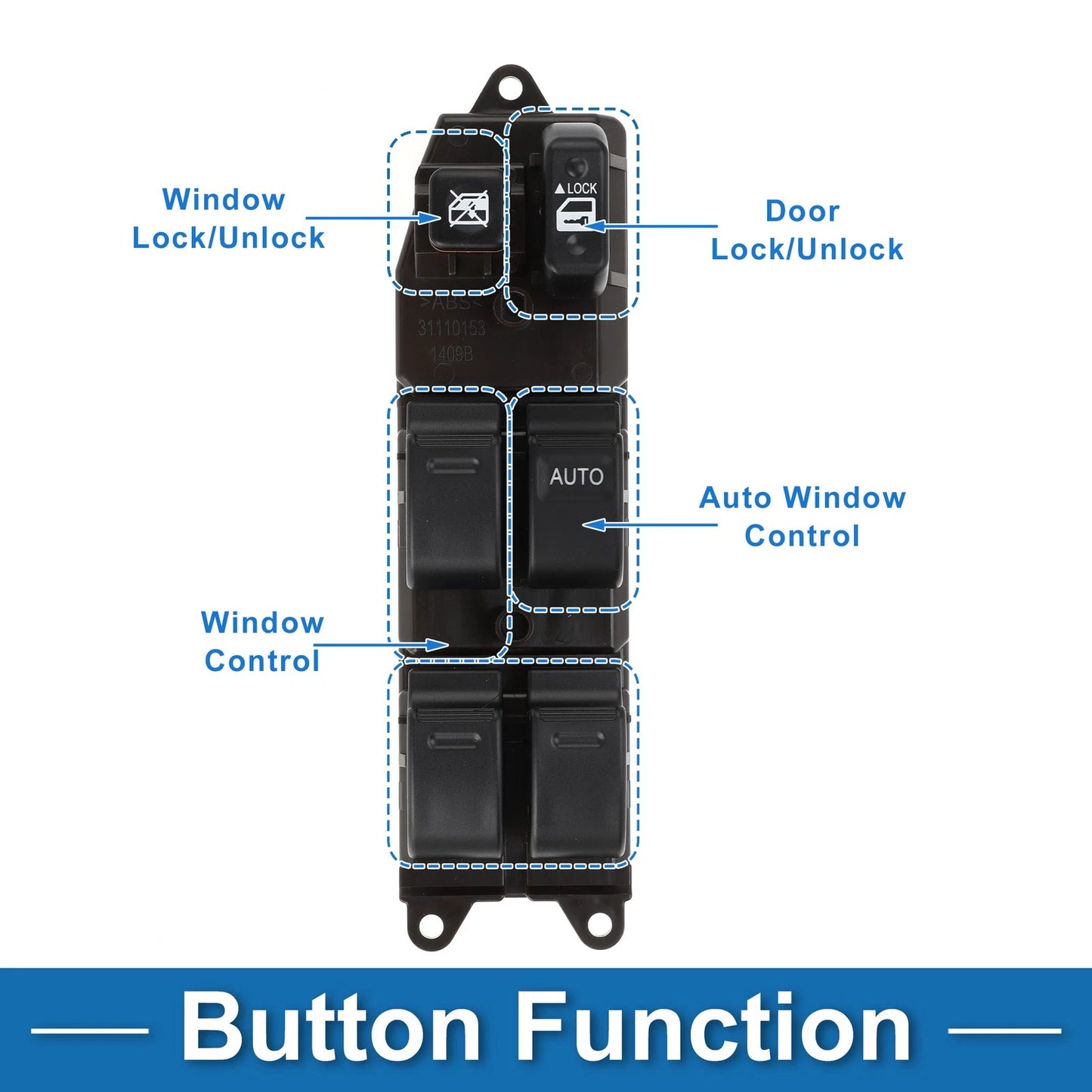 Power Window Switch Front Right Driver for Toyota Hilux Vigo Innova (2005–2011)