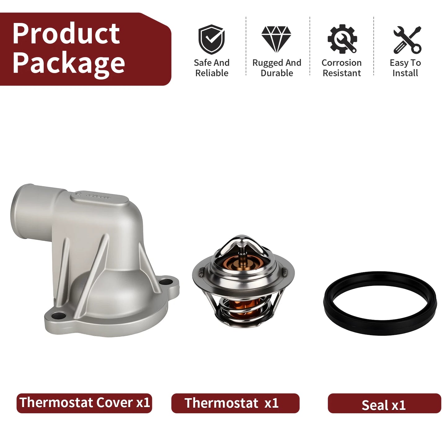 2 x Thermostat Cover and Thermostat for Polaris Sportsman XP 850 (2009–2014)