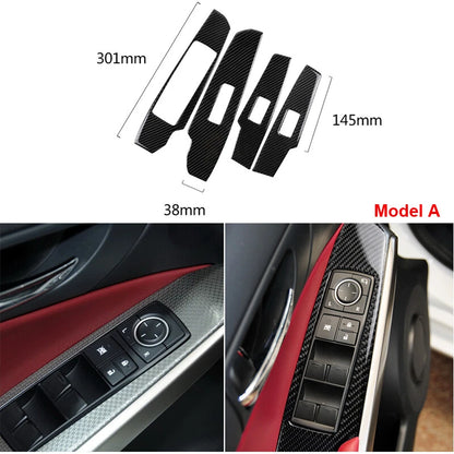 Carbon Fiber Accessories Window Switch Buttons Trim For Lexus IS250 IS300