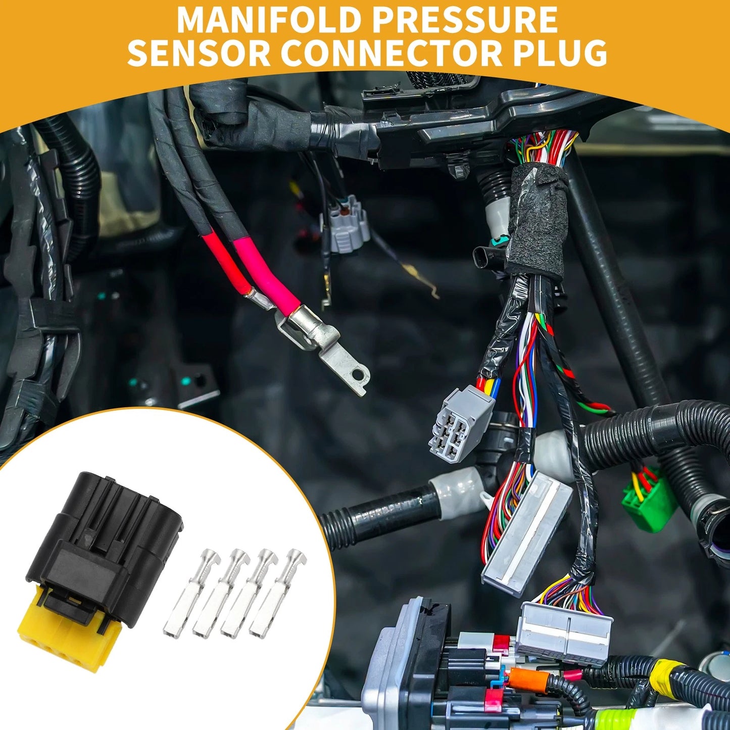 4 Pin Manifold Pressure Sensor Connector for PEUGEOT 206 207 306 307 (2000-2014)