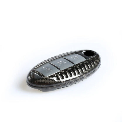 Black Carbon Fiber Key Case for Infiniti Q50 Q60 Q70 (2014-2023)