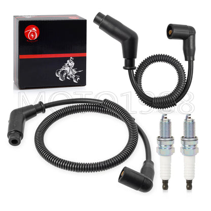 Spark Plug & Wire Cap Kit 15in/24.4in for Bombardier TRAXTER (2003–2016)