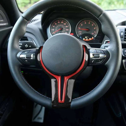 Soccer Patterns Carbon Fiber Steering Wheel Panel Replacement for BMW M2-6/X5/X6