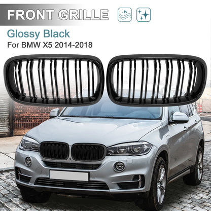 Glossy Black Front Kidney Grille for BMW X5 (2014-2018)
