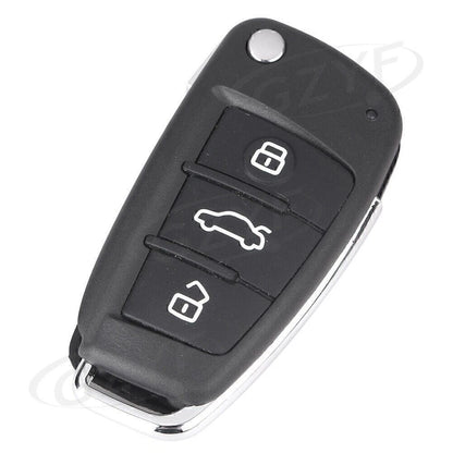 Folding Key Shell Remote Case 3 Buttons for Audi Q7 A8 Quattro (2007-2015)