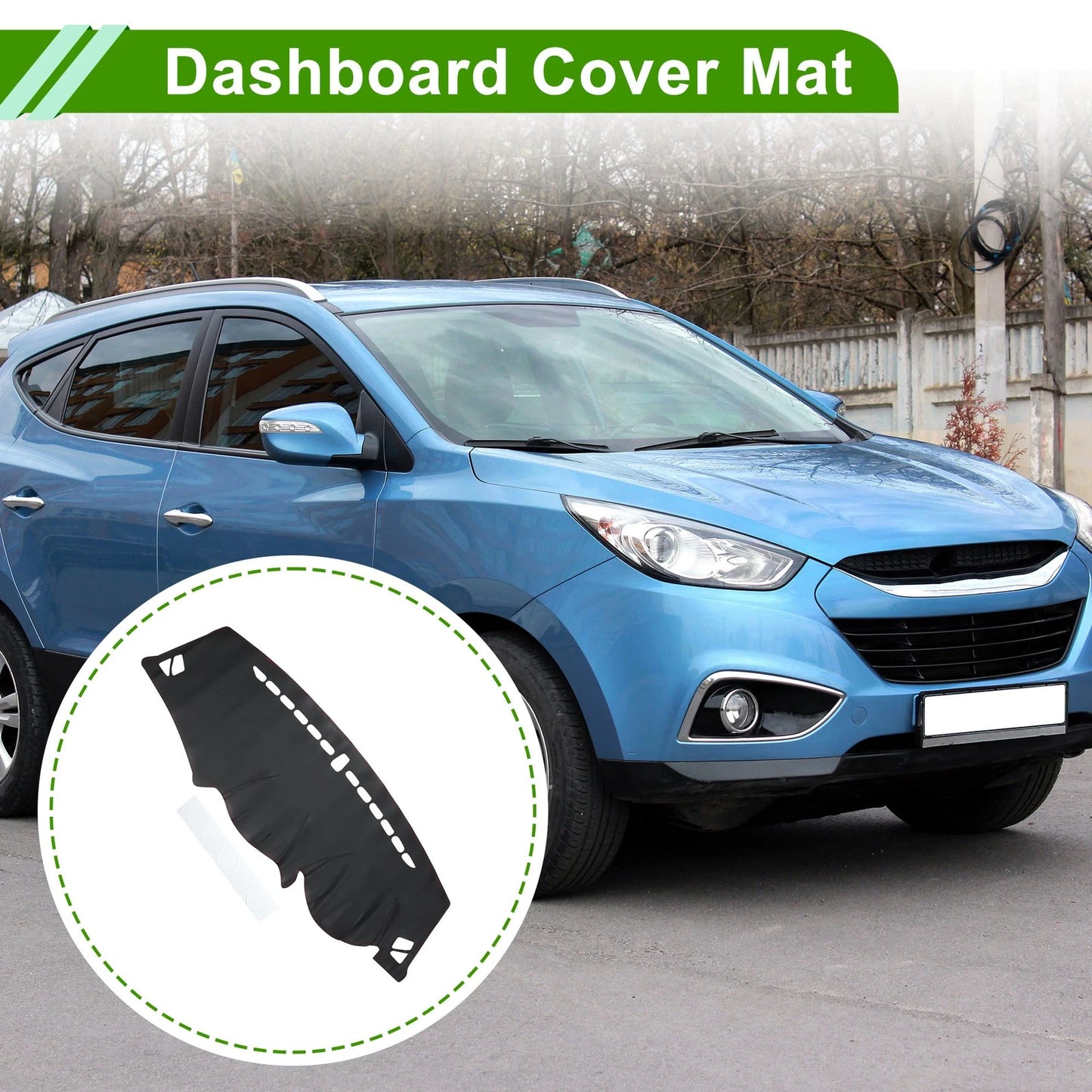 Dashboard Cover for Hyundai ix35 Tucson 2010-2015 Dash Mat Carpet Black Red