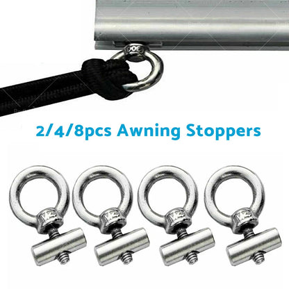 Stainless Steel Awning Rail Stoppers & Track Screws for Boat Caravan