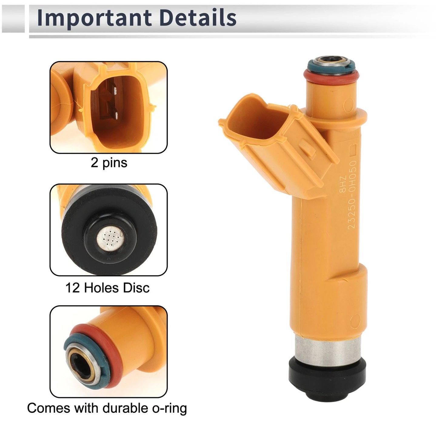 Fuel Injector 1 Pcs Orange for Toyota Camry Hybrid (2007–2011)