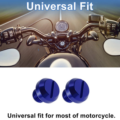 Left Hand M10x1.25 Motorcycle Mirror Hole Plugs Screws Blue for Motorcycle