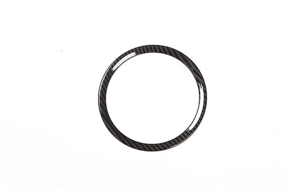 Carbon Style Steering Wheel Logo Circle Trim fit For Jaguar XE XF 2016-2018