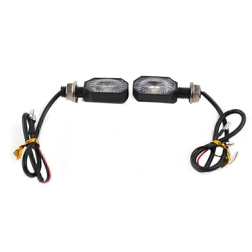 Mini 12V LED Turn Signal Blinker Lights for Motorcycle - Amber