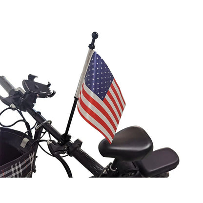 15" Motorcycle Bike Flag Pole Luggage Rack Mount for Harley Honda BMW Black