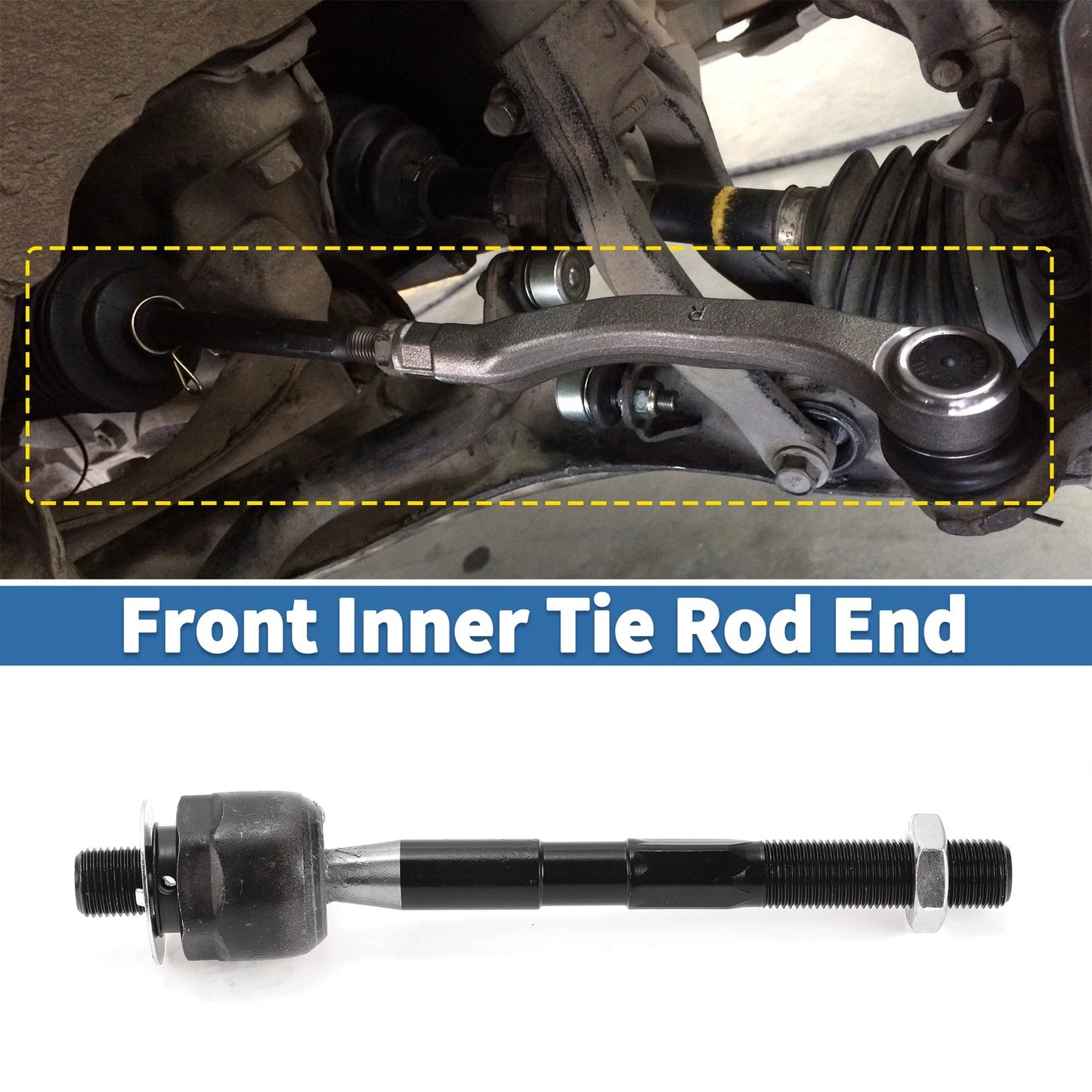 Front Inner Tie Rod End Links for Kia Sorento, Hyundai Santa (2003-2020)