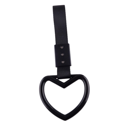 Black Heart Ring Handle Strap for Subway Train Bus Drift Charm Tools