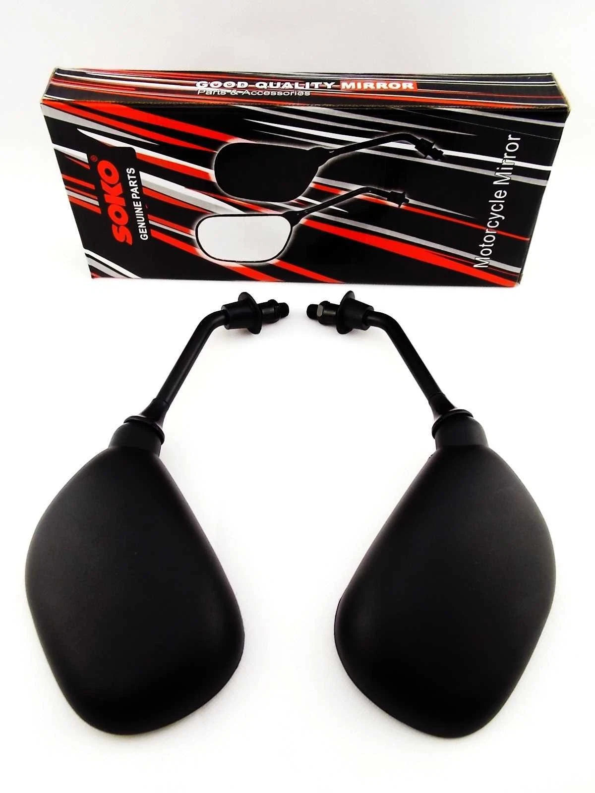Black Oval Soko Rear View Mirrors for Yamaha RD200 (1973-1976)