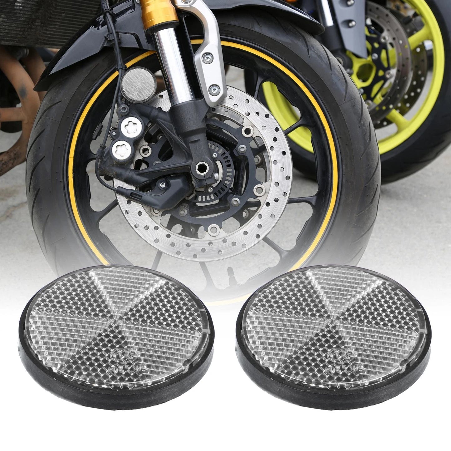 6pcs M6x1.0 White Universal Screw Mount Round Warning Reflector for Motorcycle