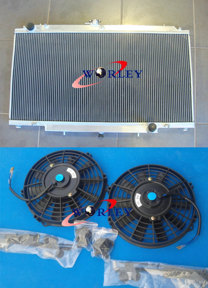 3 Row Aluminum Radiator + Fans for Nissan Patrol Y61 GU 4.5L TB45E (1997-2016)