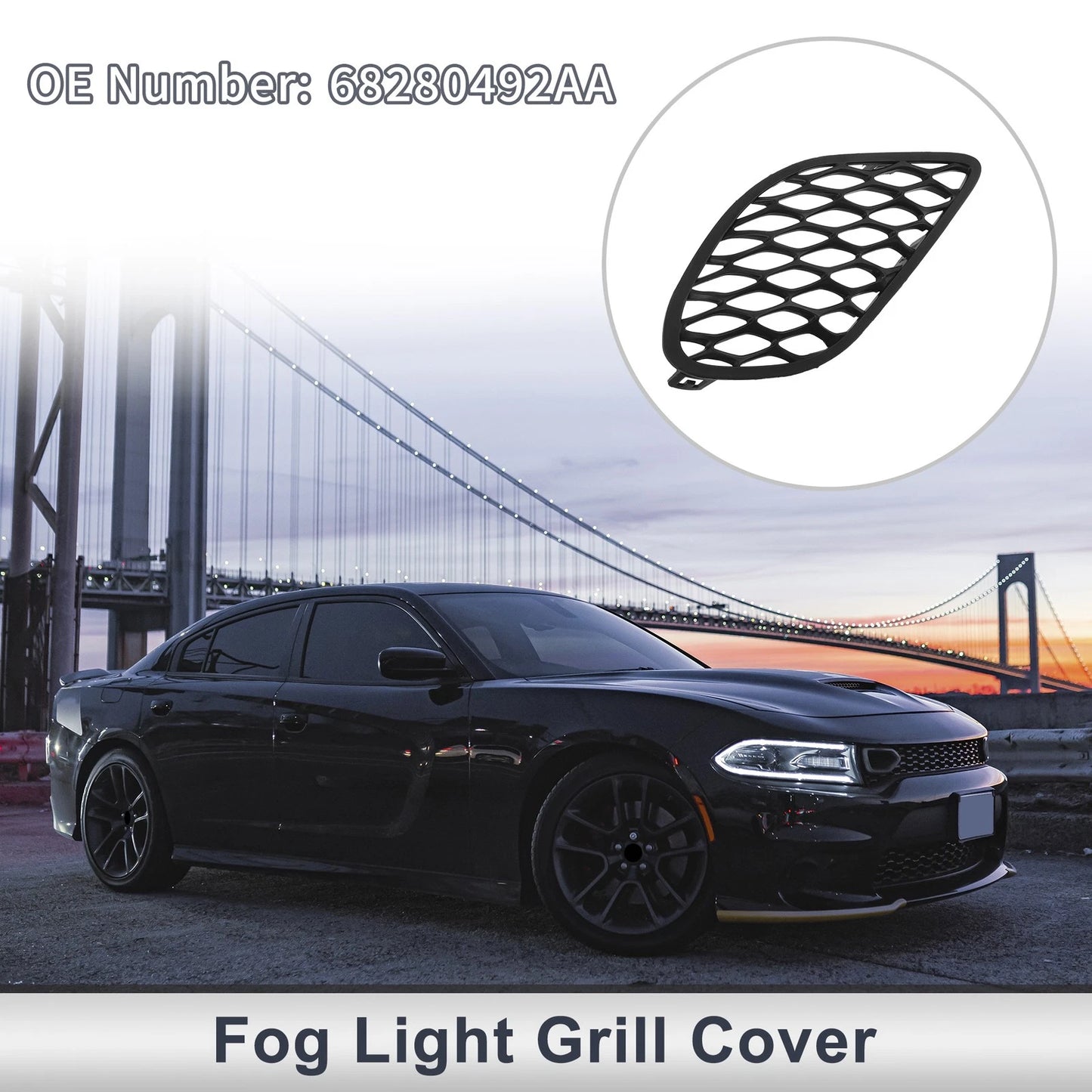 1 Pc Fog Light Grill for Dodge Charger (2015-2022)